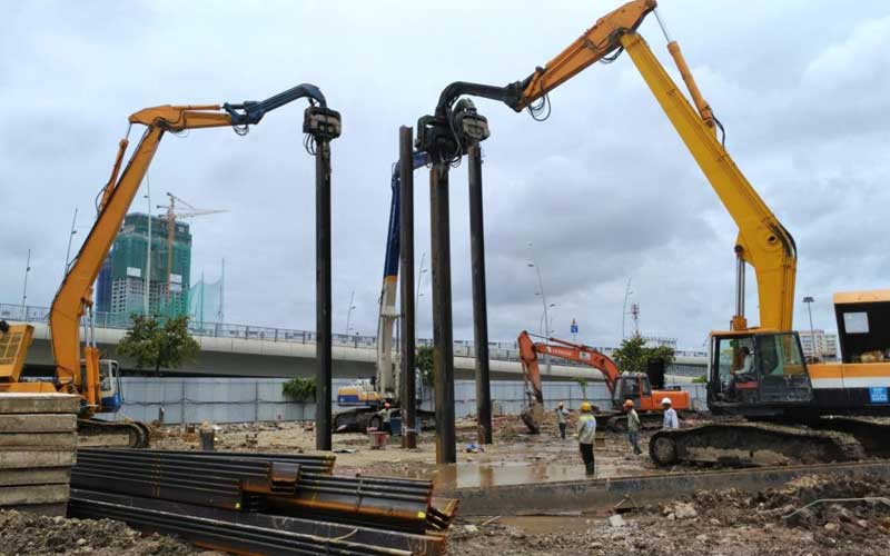 Quy trình rút thanh cừ chống sập hầm, hố móng chuyên nghiệp, an toàn